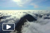 Flying above clouds in Madeira Island
