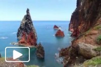 Vistas aéreas na ilha da Madeira