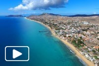 Uma vista aérea pela ilha do Porto Santo