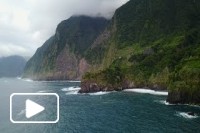 Vistas aéreas na ilha da Madeira