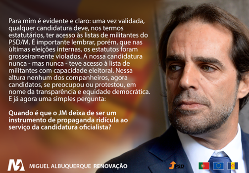 Albuquerque questiona equidade política