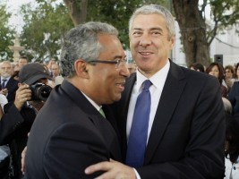 Sócrates e António Costa na conferência de Soares, Freitas e Moreira ausentes