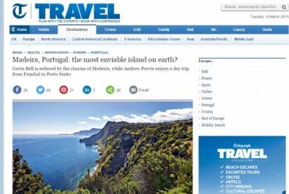 Jornal britânico The Telegraph diz que Madeira é o destino turístico mais invejável do Mundo