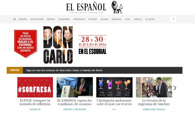 Jornal online El Espanhol atingiu seis milhões de utilizadores únicos