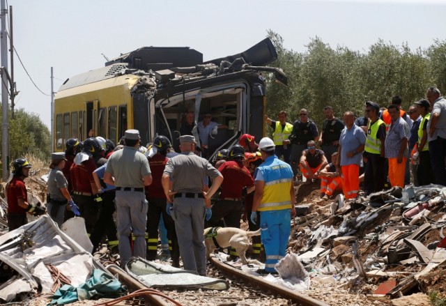Autoridades italianas confirmam morte de 23 pessoas em acidente ferroviário