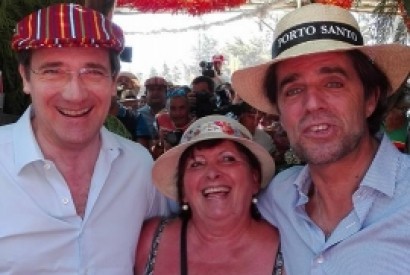 Pedro Passos Coelho e Miguel Albuquerque acabam de chegar à Festa do PSD-Madeira