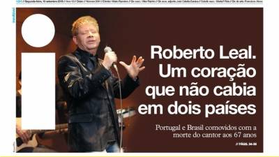Capas dos jornais nacionais recordam Roberto Leal