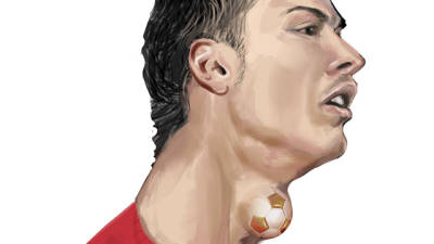 Caricaturas de Ronaldo em exposição no Porto