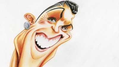 Caricaturas de Ronaldo em salão de humor brasileiro