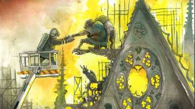Cartoons sobre incêndio em Notre-Dame partilhados na comunidade Twitter