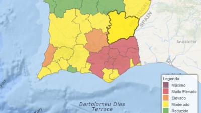 Cinco concelhos do distrito de Faro em risco muito elevado de incêndio