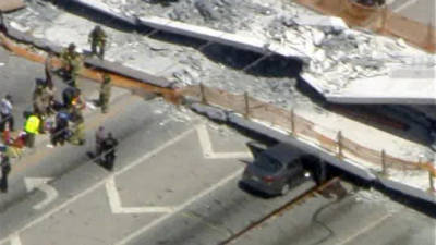 Colapso de ponte pedonal em Miami provoca pelo menos um morto e quatro feridos