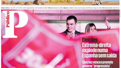 Eleições em Espanha em destaque na imprensa nacional