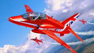 Jacto da esquadrilha de acrobacia da força aérea britânica despenhou-se