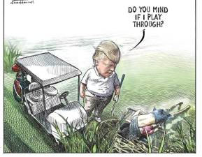 Jornais canadianos dispensam cartoonista que desenhou Trump com cadáveres de imigrantes