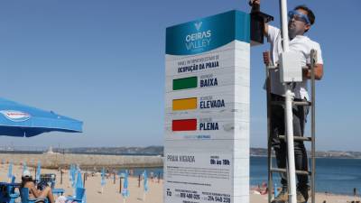 Praias de Oeiras têm ‘semáforo’ à porta para indicar nível de ocupação