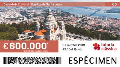 Primeiro prémio da Lotaria Clássica sai ao número 68325