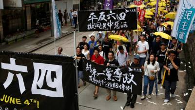 Protestos em Hong Kong para recordar 30 anos do massacre de Tianamnen