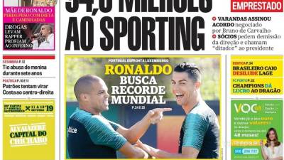 Recorde de Ronaldo, saúde de Marcelo e Assembleia do Sporting em destaque nas imprensa nacional