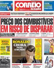 Ronaldo emocionado na capa do Correio da Manhã