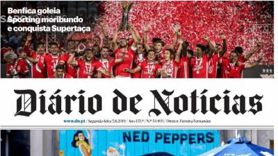 Vitória do Benfica em destaque nos jornais nacionais
