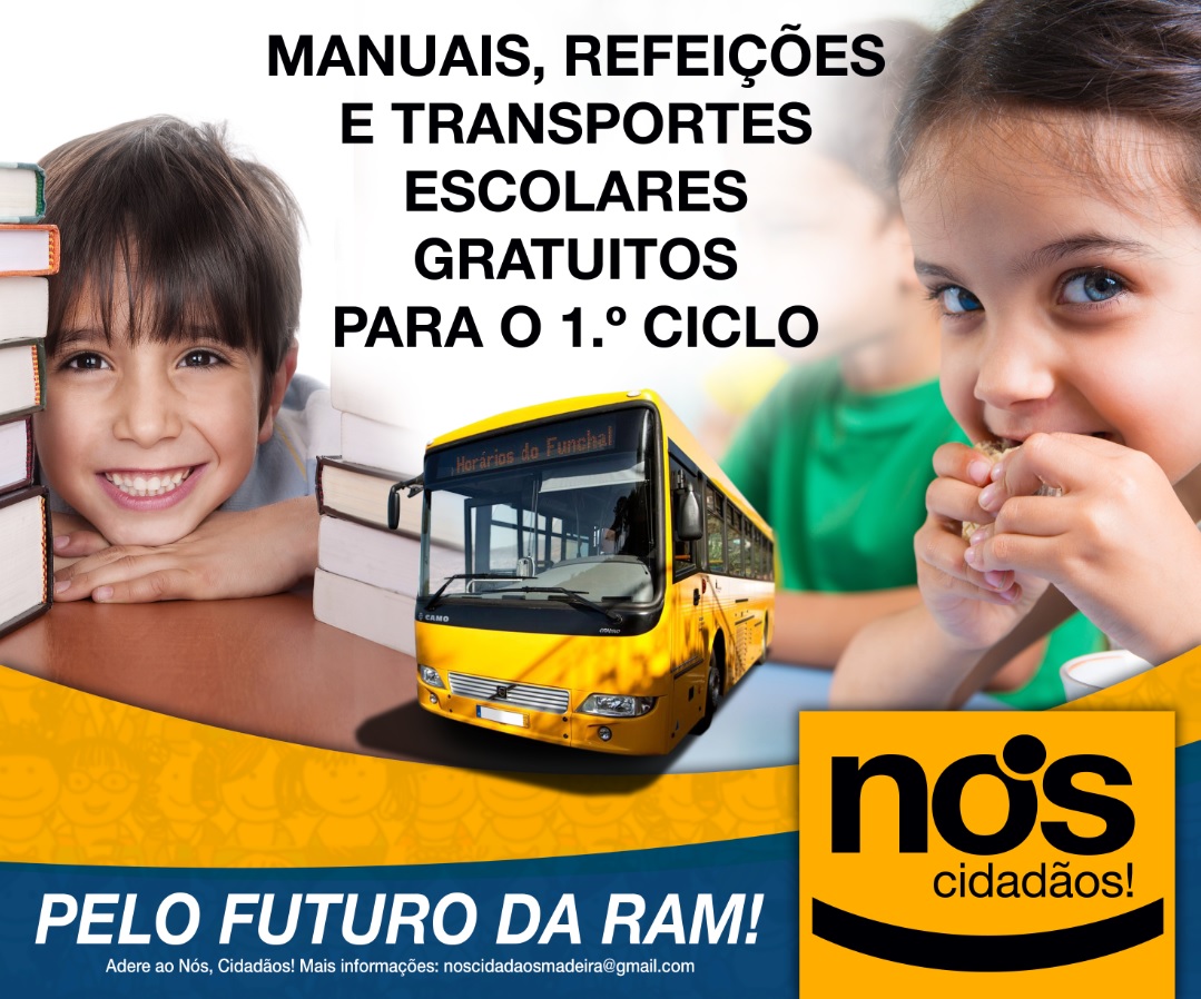 Nós, Cidadãos! lança hoje novo cartaz reclamando manuais, refeições e transportes escolares gratuitos