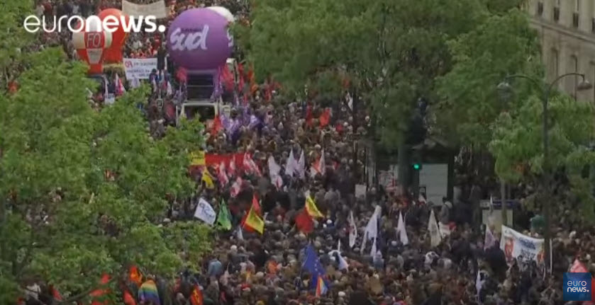 Dia do Trabalhador em França une sindicatos contra Marine Le Pen [vídeo]