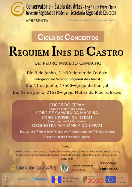 “Requiem Inês de Castro” com concertos no Funchal (hoje), Caniçal (dia 11) e Ribeira Brava (16)