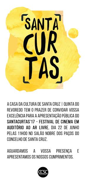 Cinema: Curtas de Santa Cruz apresentado amanhã