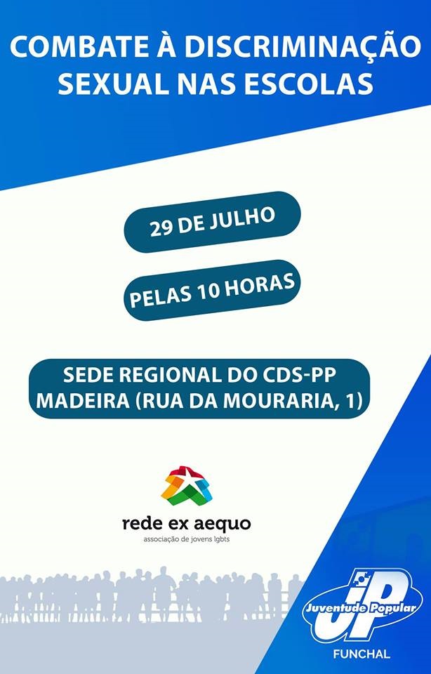 JP-Funchal debate amanhã Discriminação Sexual nas Escolas