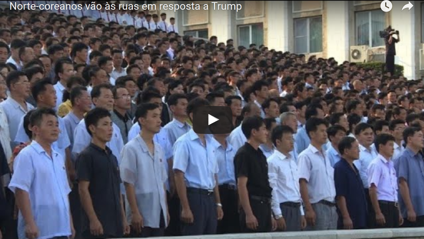 Norte-coreanos vão às ruas em resposta a Trump [vídeo]