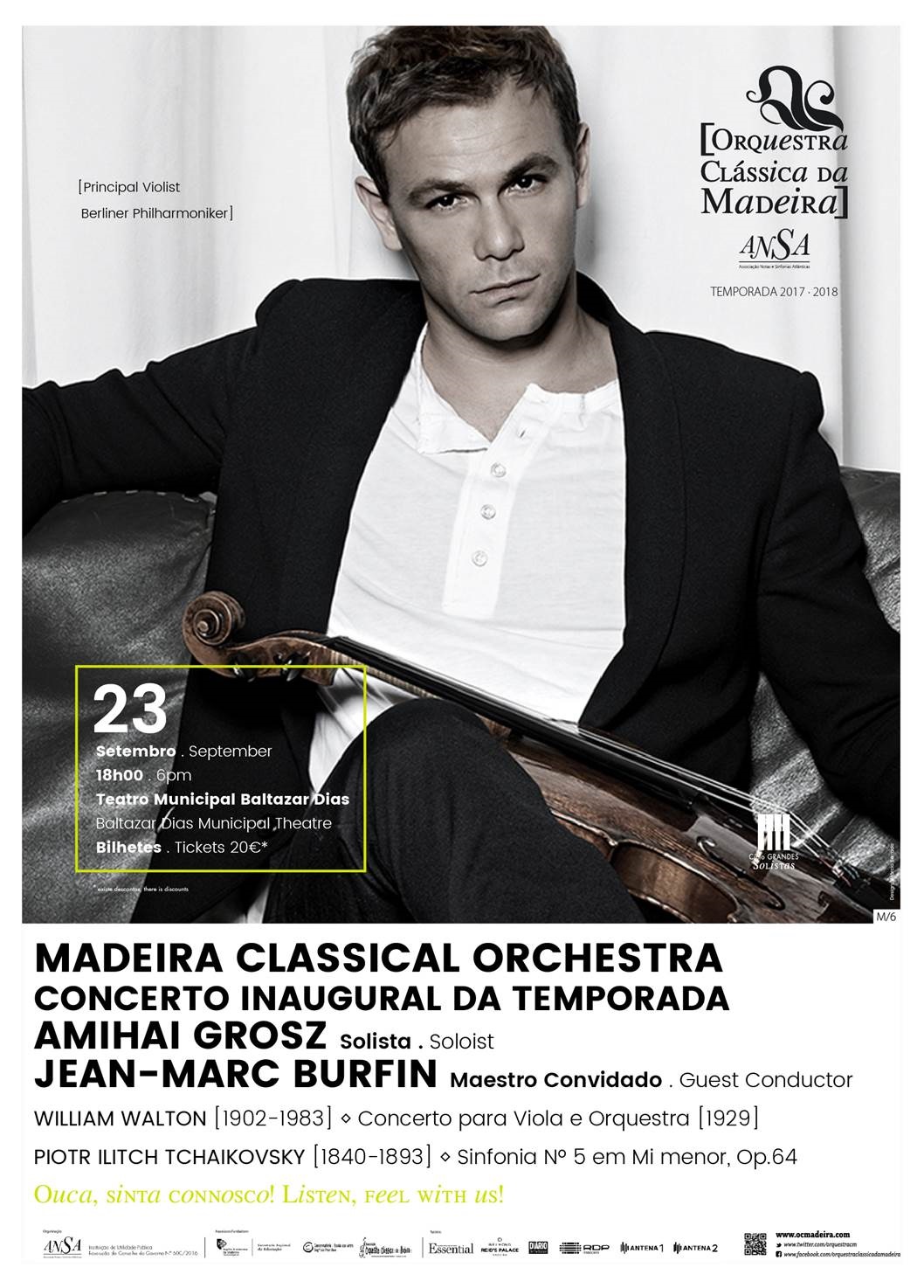 Amanhã há concerto inaugural da temporada artística da Orquestra Clássica da Madeira