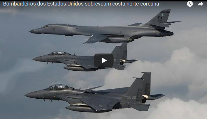 Bombardeiros dos Estados Unidos sobrevoam costa norte-coreana [vídeo]