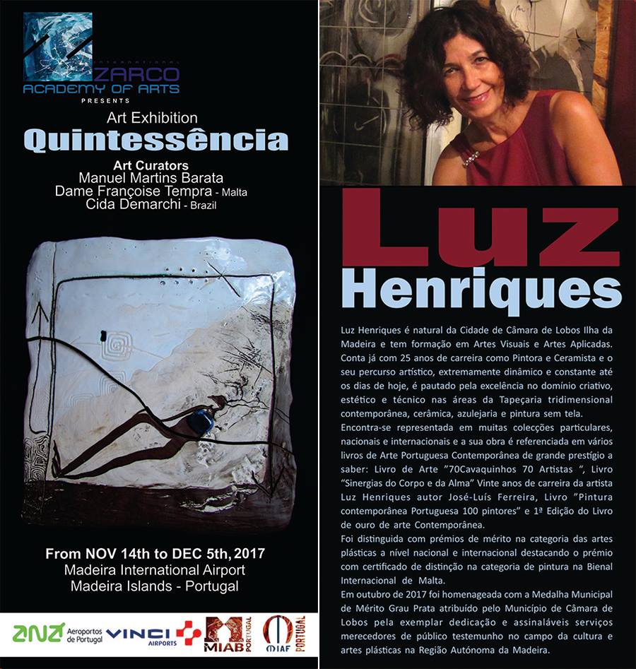 Luz Henriques expõe amanhã no aeroporto “Quintessência”