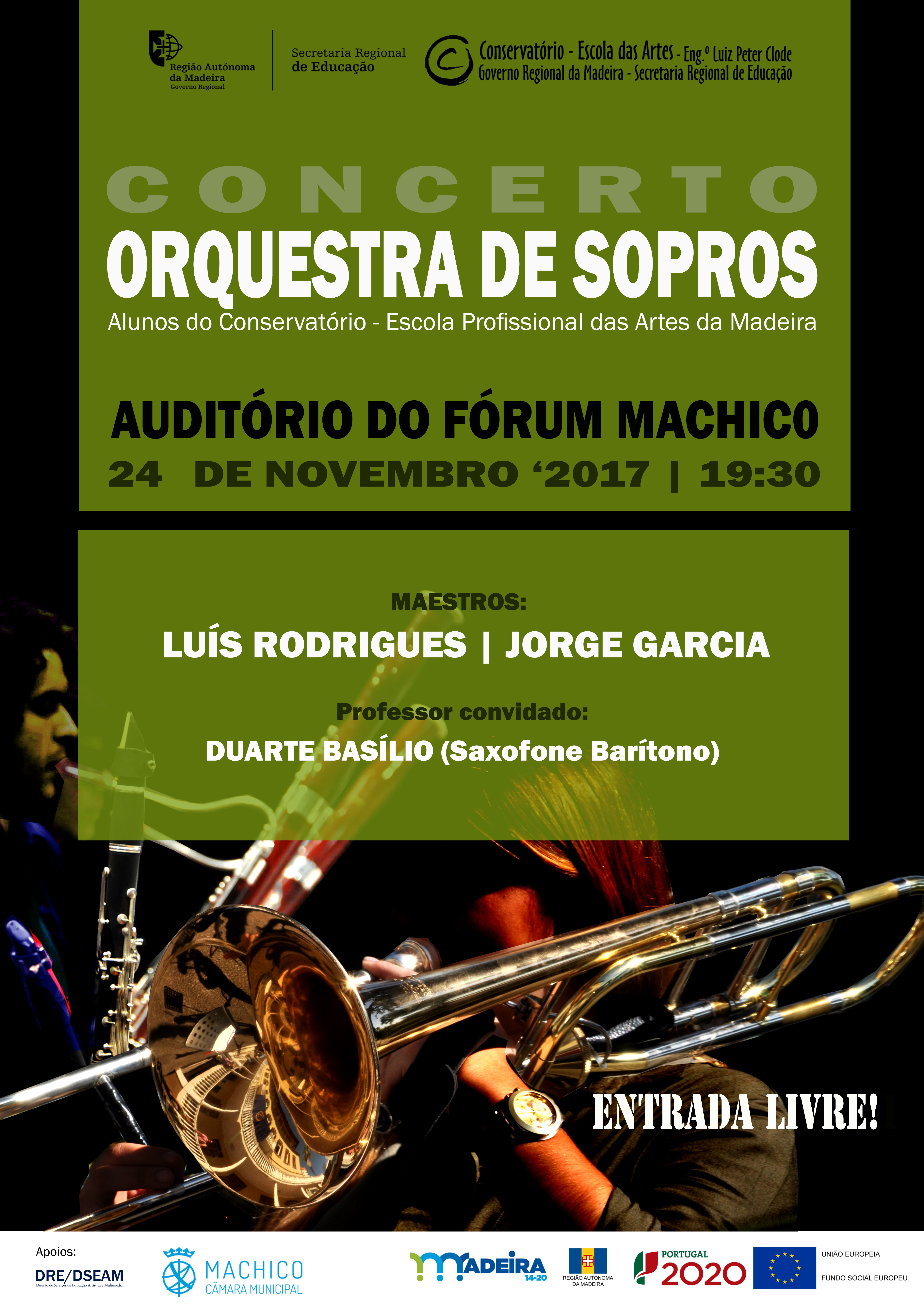 Orquestra de Sopros do Conservatório actua amanhã no Fórum Machico