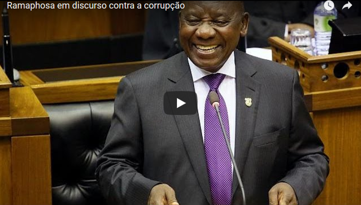Ramaphosa em discurso contra a corrupção [vídeo]