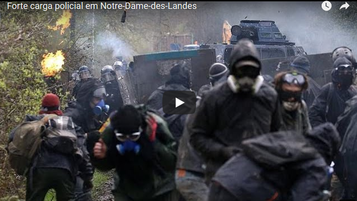 Forte carga policial em Notre-Dame-des-Landes [vídeo]