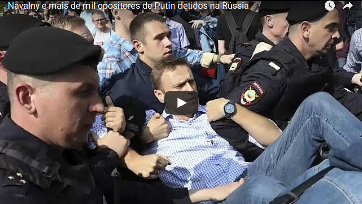 Navalny e mais de mil opositores de Putin detidos na Rússia [vídeo]