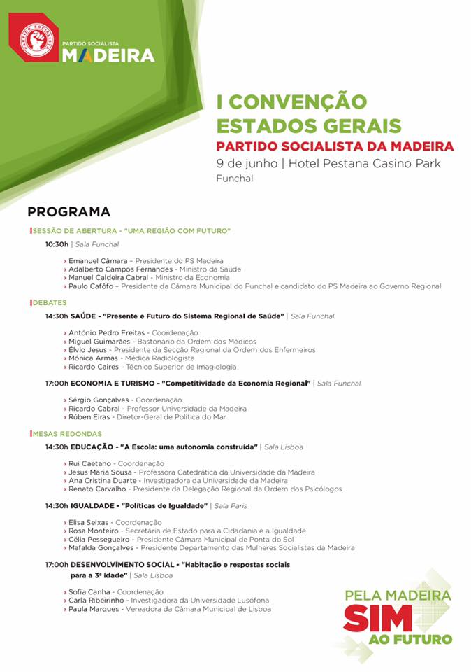 Primeira “ronda” dos Estados Gerais do PS-M sábado no Casino