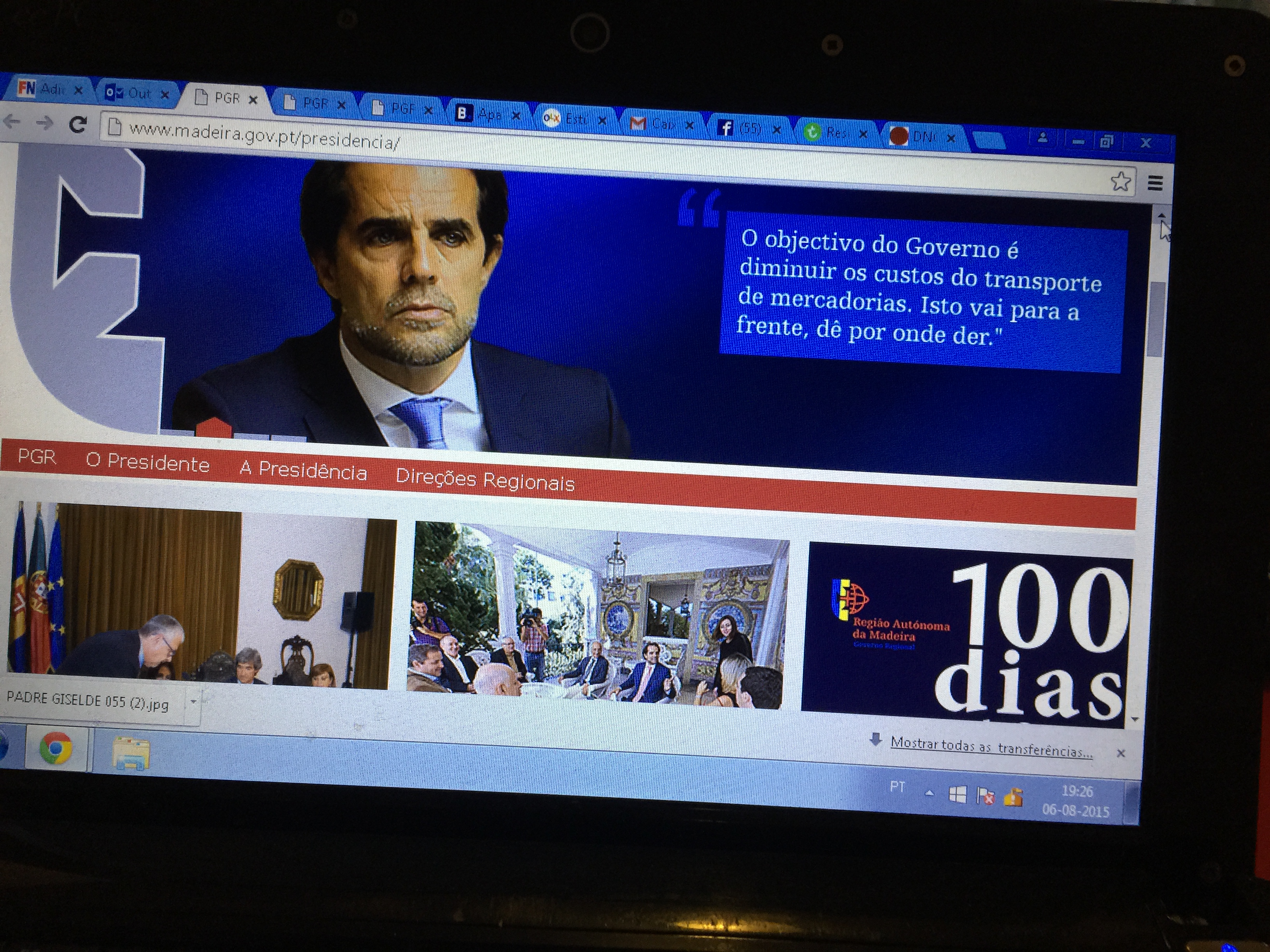 Presidência com novo Portal a anunciar as conclusões do conselho de governo