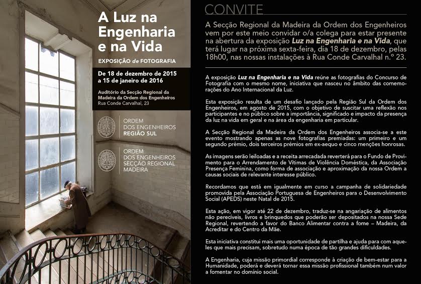 Ordem dos Engenheiros  apresenta exposição “Luz na Engenharia e na Vida”