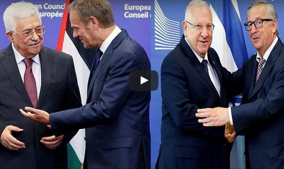 Presidentes israelita e palestiniano de costas voltadas em Bruxelas (vídeo)