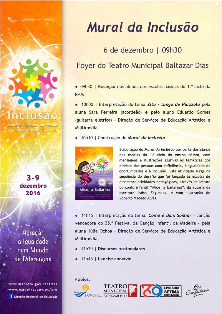 Mural da Inclusão amanhã no Teatro Municipal Baltazar Dias