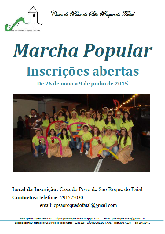 São Roque do Faial pretende organizar Marcha Popular